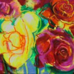 Rosa Pasión 35.vaso de rosas de color