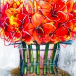 De Flor en Flor jarron amarilis rojos